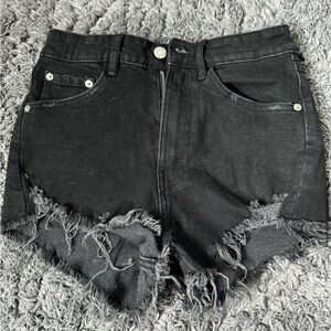 Zara black denim shorts